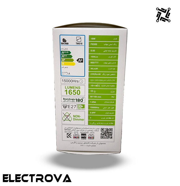 لامپ 18 وات SMD تکتاب مدل حبابی پایه E27