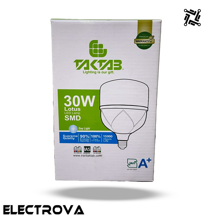 لامپ 30 وات SMD تکتاب مدل حبابی پایه E27