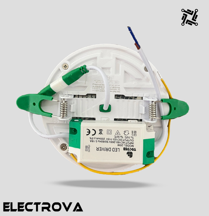 چراغ پنلی 20 وات توکار سایزشو تکتاب مدل زحل